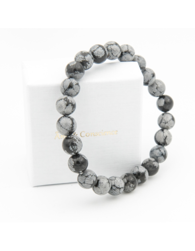 OBSIDIENNE NEIGE 8MM AB
